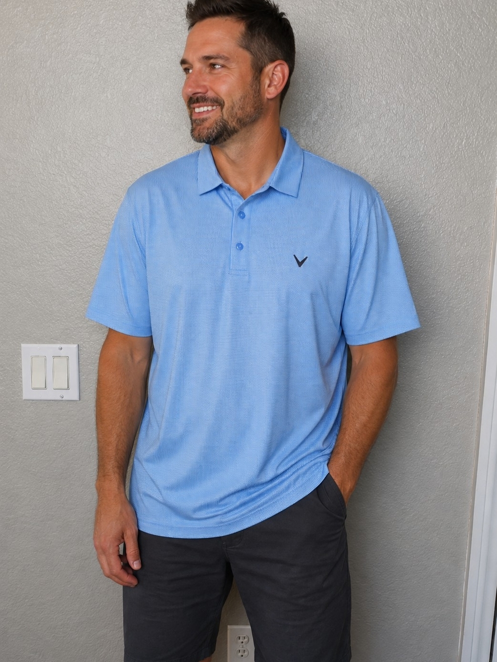 Callaway Sky Blue Short-Sleeve Golf Polo